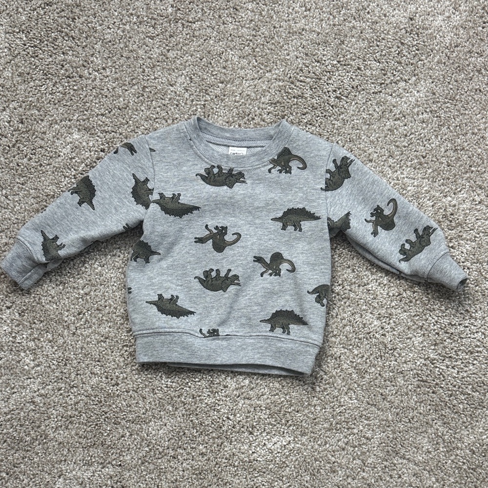 Carter's Gray Dinosaur Pattern Sweatshirt
